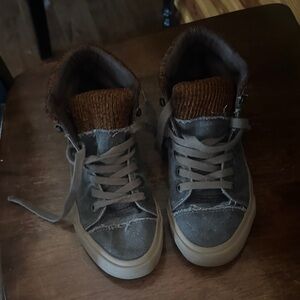 Blowfish Charcoal and Chestnut High-Top Sneakers
